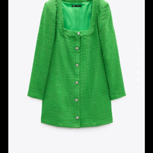 Zara textured weave green dress - Picture 9 of 11